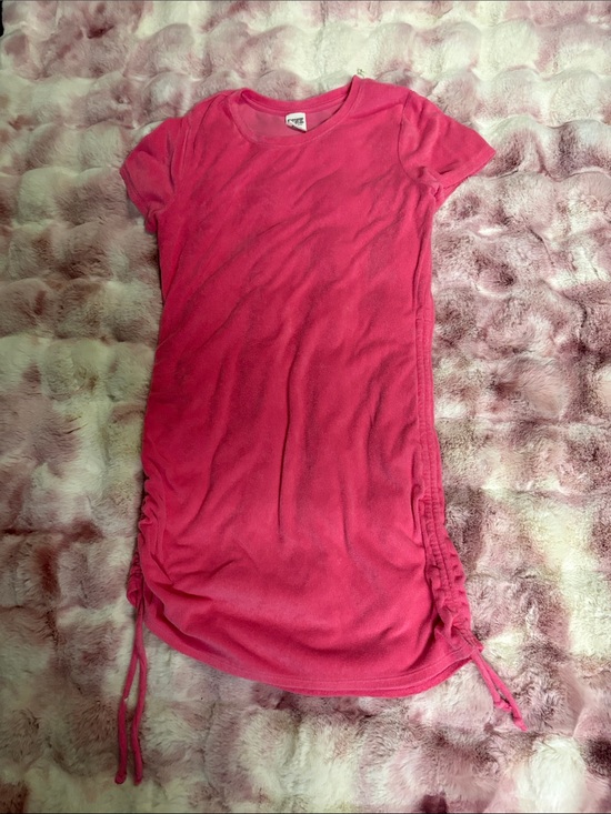 PINK Victoria's Secret Dresses & Skirts - PINK Victoria's Secret Hot Pink Short-Sleeve Ruched Side Tunic